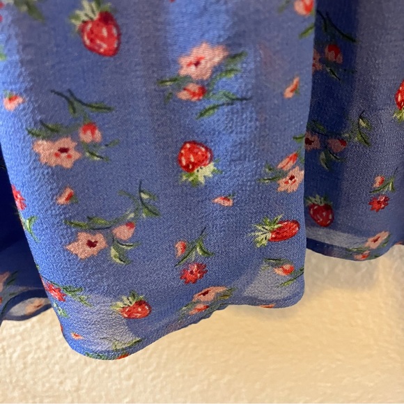 Joie Silk Blue Floral Ruffle Babydoll Camisole - Picture 8 of 11